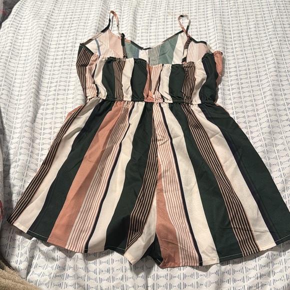 Striped Multicolor Romper - Picture 2 of 3